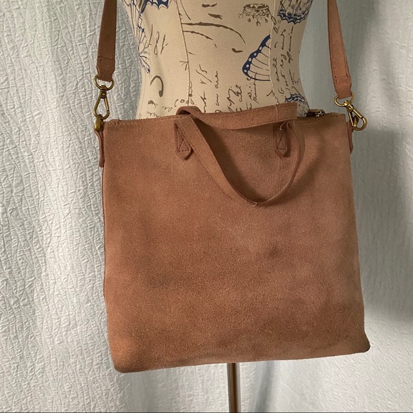 Madewell Suede mini Transport Tote Blush - Picture 2 of 10